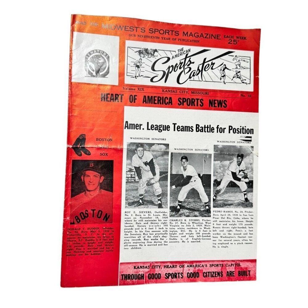 RARE 1959 THE AMERICAN SPORTS CASTER BASEBALL PROGRAM # 12 - WASHINGTON SENATORS